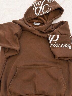 Princess Polly Brown Script Graphic Hoodie